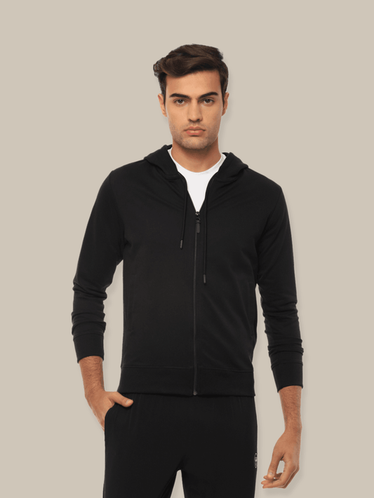 Hummel Elwin Men Black B2B Zipper Hoodie - Hummel India