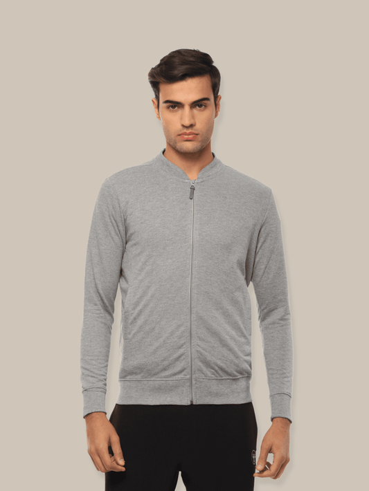 Hummel Elan Men Grey B2B Zipper Jacket - Hummel India