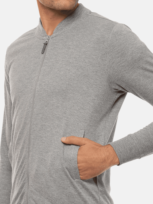 Hummel Elan Men Grey B2B Zipper Jacket - Hummel India