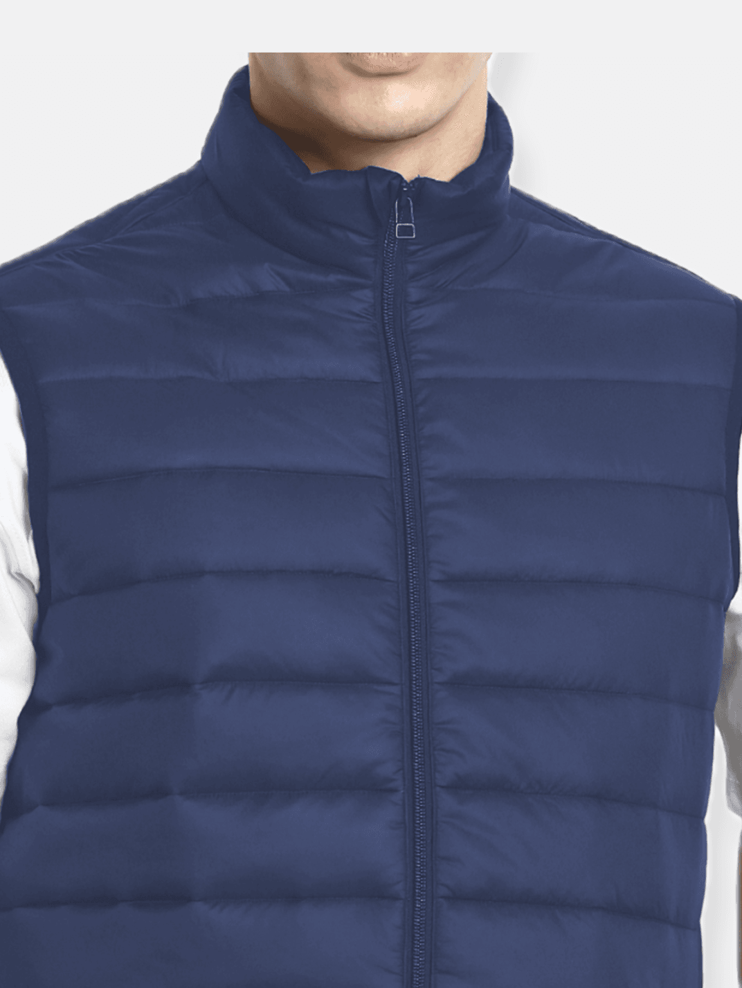 Hummel Venne Men Blue Sleeveless Bomber Jacket - Hummel India