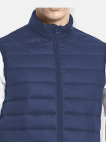 Hummel Venne Men Blue Sleeveless Bomber Jacket - Hummel India