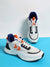 Blaze Men Lace Up Sports White/Orange Shoe