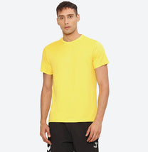 Hummel Budoc Men Polyester Sports Yellow T-Shirt