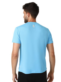 Hummel Budoc Men Polyester Light Blue T-Shirt