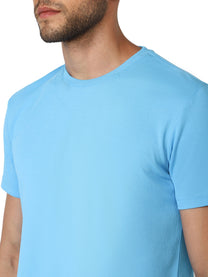 Hummel Budoc Men Polyester Light Blue T-Shirt